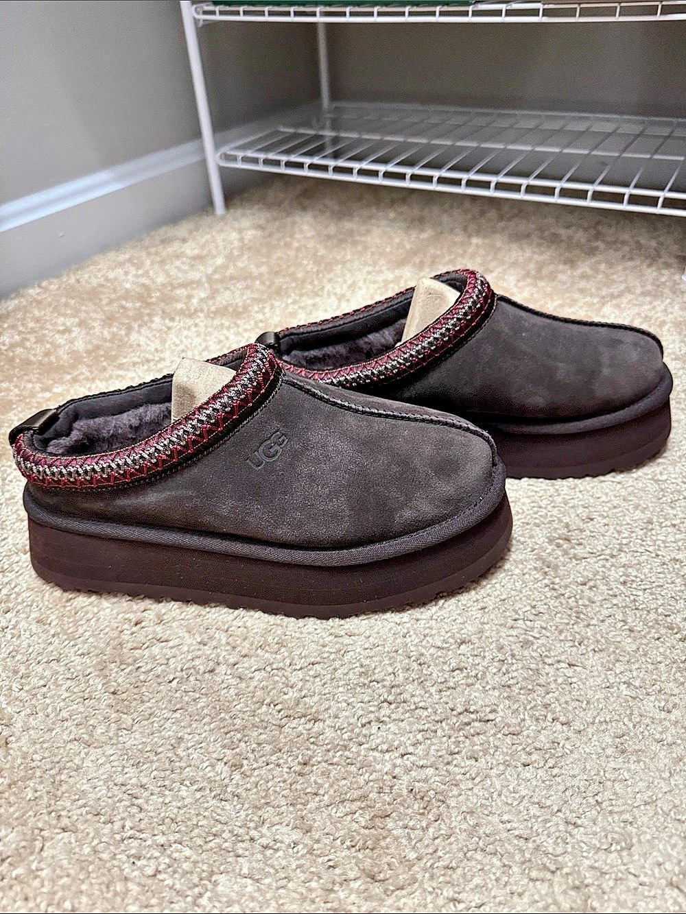 NWOT UGG Tazz Slipper Suede Slippers in Dark Brown